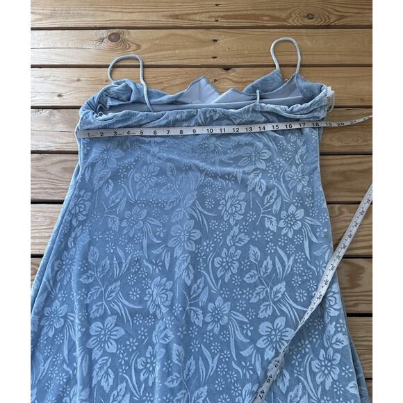 NWT Vintage Hugo Buscati Sleeveless Velour Floral Dress Size XL Women’s Blue - Picture 8 of 8